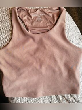 Harmony & Balance Women's Mauve Ribbed Crop Tank Top